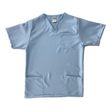 Camisa Pijama Cirúrgico Masculino Scrub - Azul-bebe