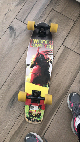 Patineta Longboard Bob Marley M16 Solos Dos Usos Impecable