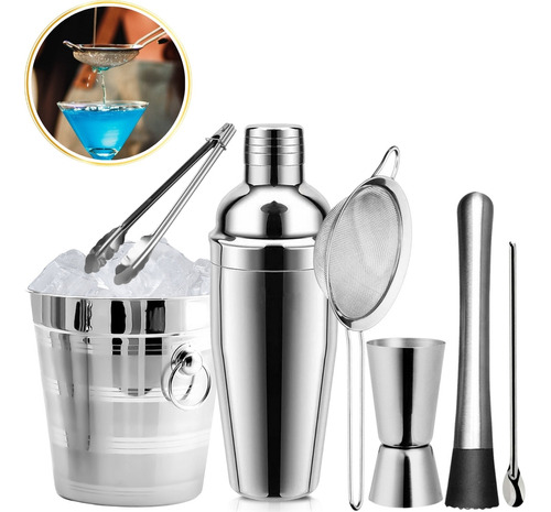 Kit Caipirinha Coqueteleira Profissional 7 Pçs Drinks Inox