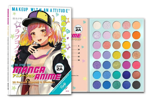 Paleta De 35 Sombras Y Pigmentos Para Ojos Manga Anime Book 2 A Rude Cosmetics