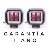 2 Faro Led Cuadrado 2 Pulgada Lupa Ojo Rojo 5 Mil Lumen Moto