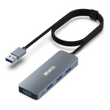 Hub Usb 3.0 De 4 Puertos Con Cable Extendido De 3 Pies Hdd