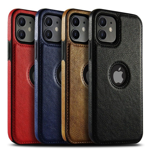 Funda Mikki Para iPhone Tipo Piel Protector Leather Case