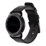 Pulseira 22mm Couro Para Samsung Gear S3 Frontier - Preto