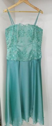 Vestido Fiesta Verde Talle 48