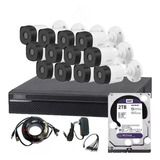 Kit 12 Camaras 5mpx Dahua Dvr 16ch H265+ Disco 2tb Siames