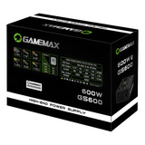 Fonte Gamer Gamemax Gs600 600w Box 80 Plus White Pfc Ativo