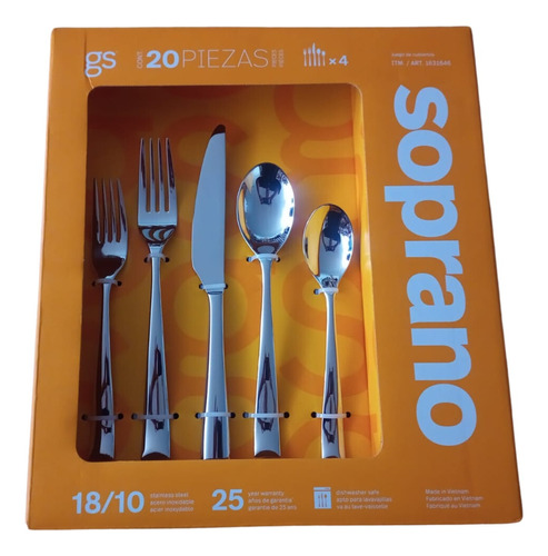 Gourmet Settings Soprano 20-piece Acero Inoxidable Cubiertes