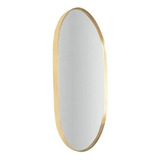 Espelho Oval Medio Com Moldura Metal - Pronta Cor Da Moldura Dourado