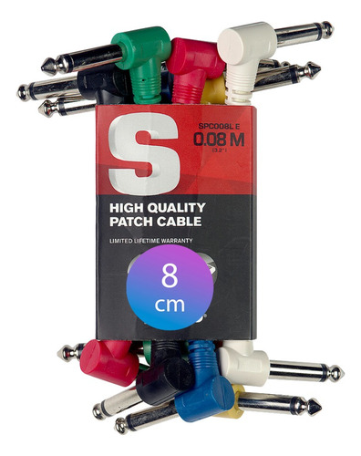 Cable Guitarra Bajo Interpedal Pedalera Plug L 8cm Set X 6