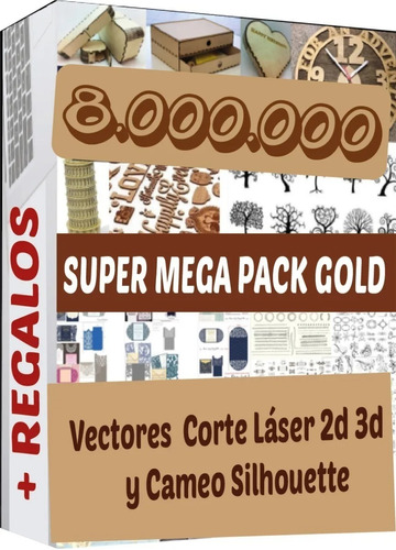 Mega Pack Gold 8.000.000 Vectores Para Corte Láser  