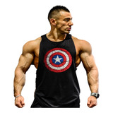 Camiseta Captain America Tirantes Gimnasio Playera Olimpica 