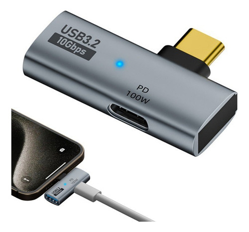 Hub Adaptador Otg Con Carga Pd 100w Usb-c A Usb 3.2 10gbps