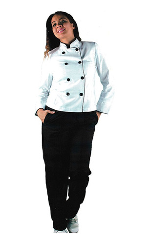 Filipina De Chef Dama, Uniforme De Cocina Blanca Clásica Gas