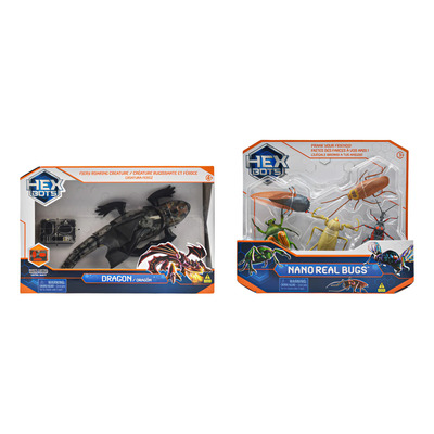 Hex Bots Pack 2 Sets Dragon Negro Y Nano Bugs Spin Master | Envío gratis