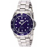 Relógio De Pulso Invicta Pro Diver 9094 Com Corpo Aço,  Analógico, Para Masculino, Fundo  Azul, Com Correia De Aço Inoxidável Cor Aço, Agulhas Cor Branco E Aço, Subdials De Cor Branco E Aço, Ponteiro 