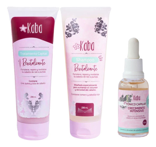 Kit Adios Caida Shampoo + Tratamiento + Tonico Capilar Kaba