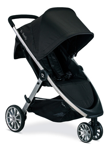 Cochecito De 3 Ruedas Britax B-lively Raven Con Chasis Color Plateado