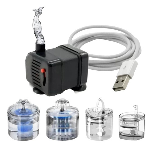 Bomba Submersa Bombinha Motor Para Fonte Água Aquário C/ Usb