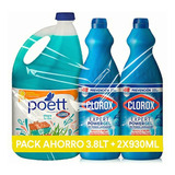 Pack Poett Limpiador Líquido Alegra Tu Día 4 L + Clorox