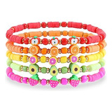 Escarabajo De Fuego Pulseras Preppy De Arcilla Con Cuentas D