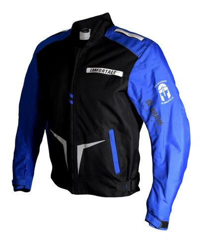 Chamarra Para Moto Immortale Edo Azul/ Negro Con Protección 