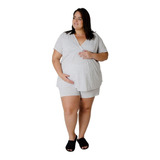 Short Doll Gestante Plus Size Pijama Amamentação 017