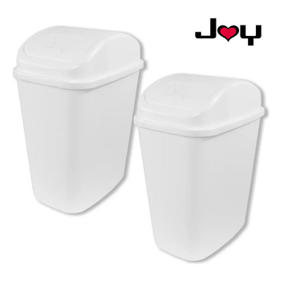 Pack X2 Botes De Basura 11 Lts Color Blanco Joy