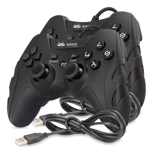 Kit 2 Controles Joystick Usb Para Ps3 Playstation 3 Pc Gamer