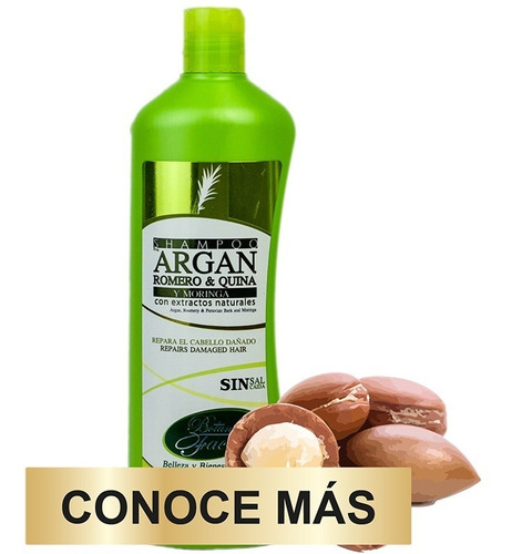 Shampoo Argan, Romero Y Quina Y Moringa 500 Ml