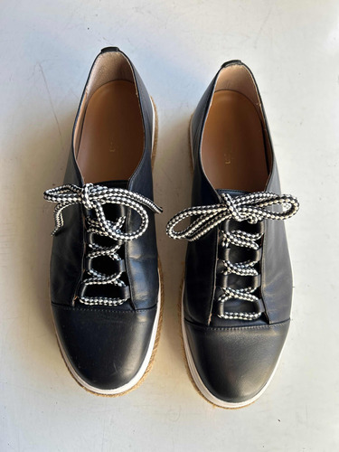 Zapatos Mujer Negros C Cordones Plataforma. Calvin Klein Usa