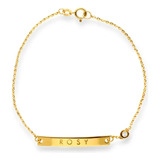 Pulsera Bizzarro Personalizable Oro Amarillo 14k Y Zirconia Diámetro 6 Cm Largo 18 Cm