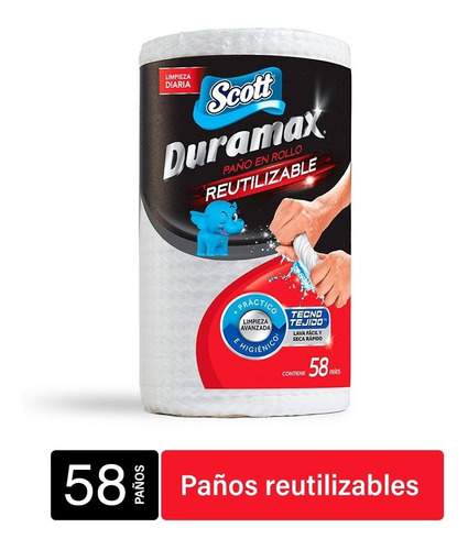 Scott Duramax 58 Paños Reutilizables X 1 Rollo