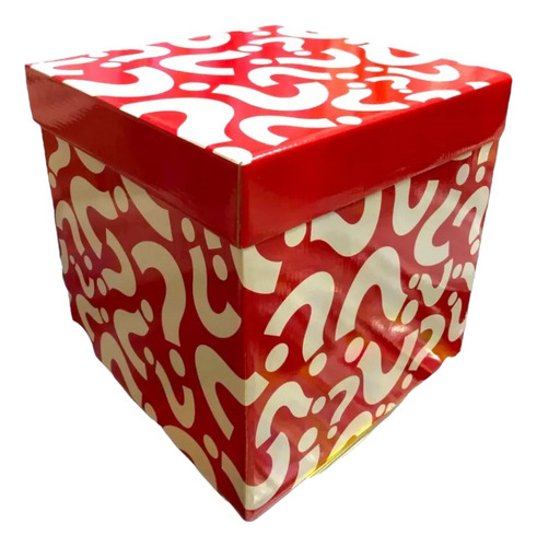 1 Caja Para Regalo Roja 25cmx25cm Diseño Signo De Incognito