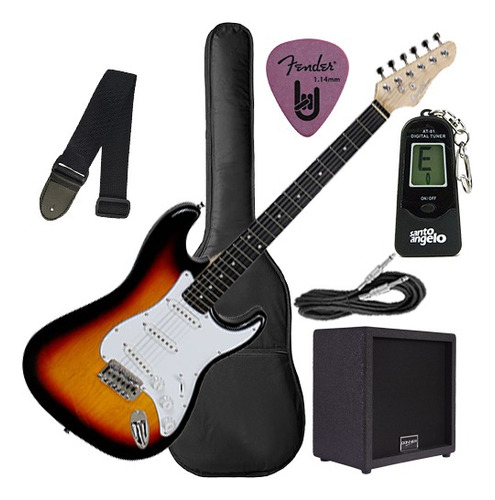 Kit Guitarra Giannini G100 Amplificador, Capa, Correia, Cabo