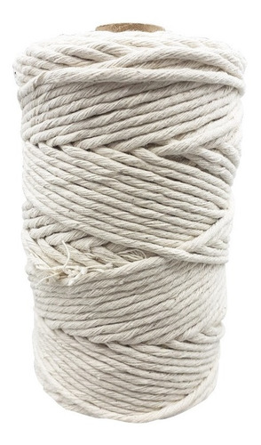 Hilo De Algodon Crudo Macrame 4.5mm 27 Hebras Bobina 1 Kilo