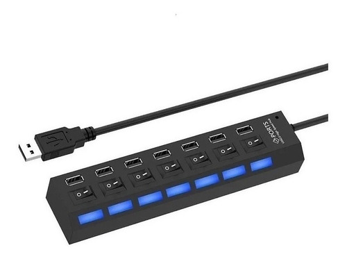 Hub 7 Puertos Multi Usb 2.0 Con Interruptor E Indicador Luz