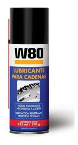 Lubricante Para Cadenas W80 225 Ml 170 Grs 500020 Aerosol