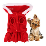 Bonito Vestido Rojo De Invierno Para Perros Pequeños Y Cacho