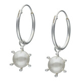 Argollas Perlas Pistilo Colgantes Plata 925 Pendiententes