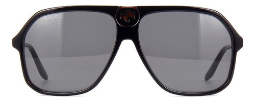 Anteojos De Sol Gucci Gg0734s Con Marco De Acetato Color Negro, Lente Gris De Plástico, Varilla Negra De Acetato