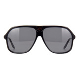 Anteojos De Sol Gucci Gg0734s Con Marco De Acetato Color Negro, Lente Gris De Plástico, Varilla Negra De Acetato