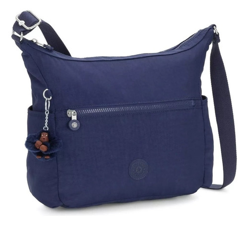 Bolsa Kipling Modelo Alenya Color Ink Blue Tonal Acabado De Los Herrajes Niquel Color Azul Correa De Hombro Azul Marino Diseño De La Tela Liso