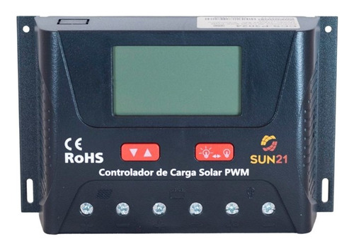 Controlador De Carga 40a Pwm Bateria 12v/24v Painel Solar
