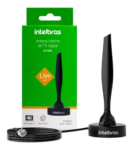 Antena Interna Tv Digital Intelbras Uhf Hdtv 4k Ai 1015 Copa