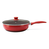 Wok Com Tampa Vermelho Ceramic Life  28 X 8 Cm 3,4 L- Brinox