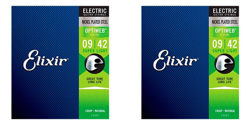 Pack De 2 Cuerdas Para Guitarra Eléctrica Elixir 19002