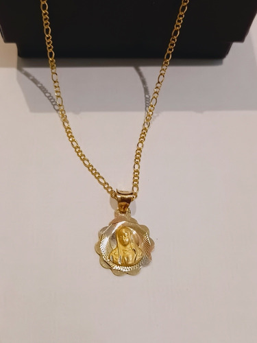 Medalla Virgen De Guadalupe Con Cadena Oro Solido 10k.