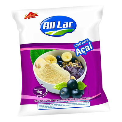 Leite Pó Açaí Sorvetes Sobremesa Composto Lácteo All Lac 1kg