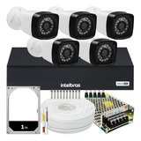 Kit Cftv 5 Cameras Full Hd 2mp Dvr Intelbras Mhdx 1008-c 1tb